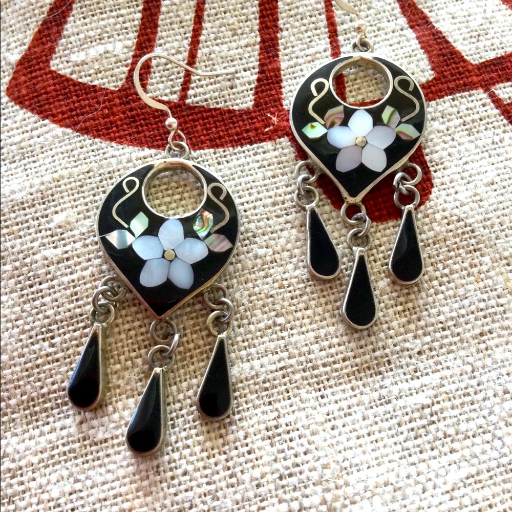 Vintage Mexico Silver 925, Dangle - Tear Drop Earrings 💞